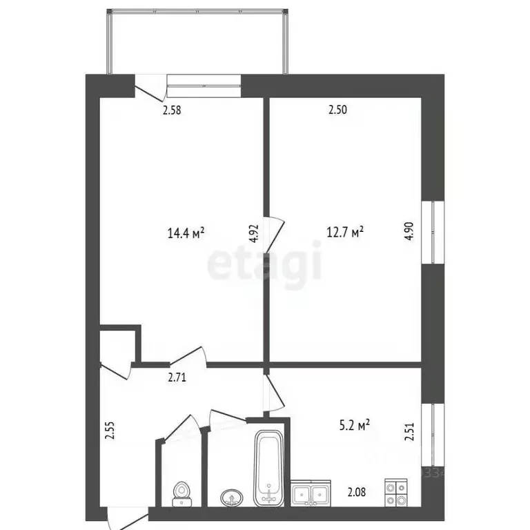 2-к кв. Тюменская область, Тюмень ул. Белинского, 10 (40.1 м) - Фото 2