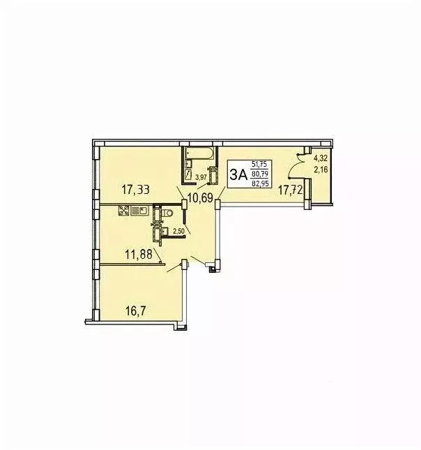 3-к кв. Воронежская область, Воронеж ул. Артамонова, 34Ж (82.95 м) - Фото 0