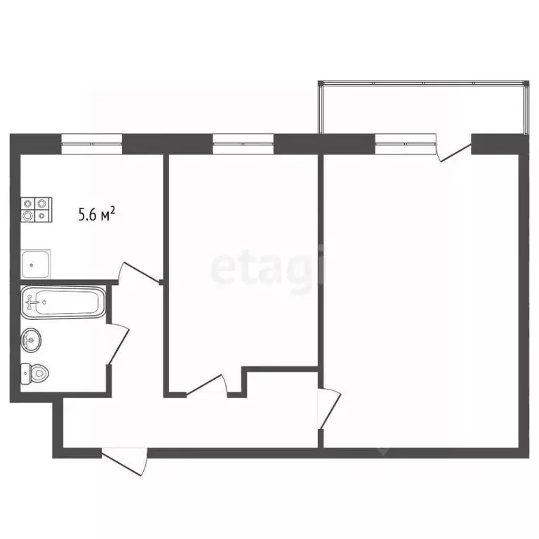 2-к кв. Орловская область, Орел ул. Игнатова, 5 (42.8 м) - Фото 1