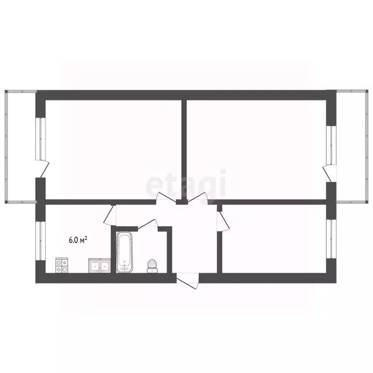 3-к кв. Кемеровская область, Новокузнецк Кузнецкстроевский просп., 36 ... - Фото 2