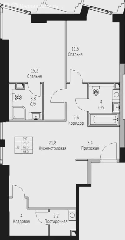 3-комнатная квартира: Москва, Севастопольский проспект, 22А (75.5 м) - Фото 0