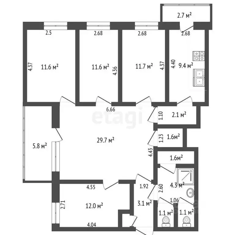 5-к кв. Крым, Саки ул. Ивановой (106.0 м) - Фото 2