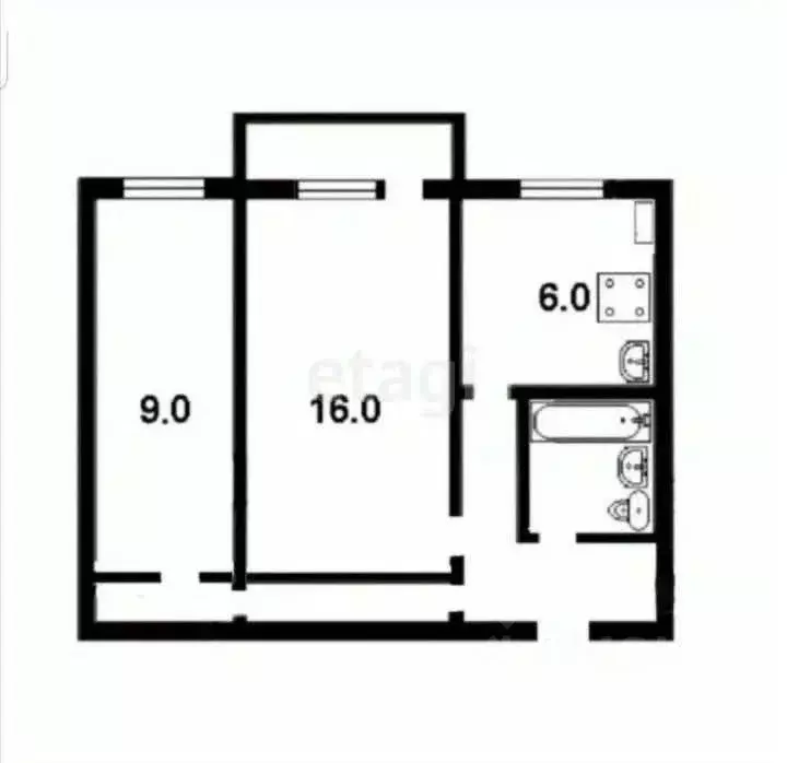 2-к кв. Смоленская область, Ярцево ул. Максима Горького, 28К4 (41.2 м) - Фото 2
