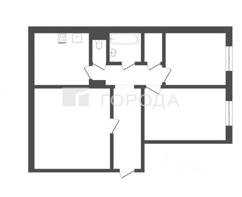 3-к кв. Кемеровская область, Новокузнецк ул. Зорге, 22 (64.5 м) - Фото 2
