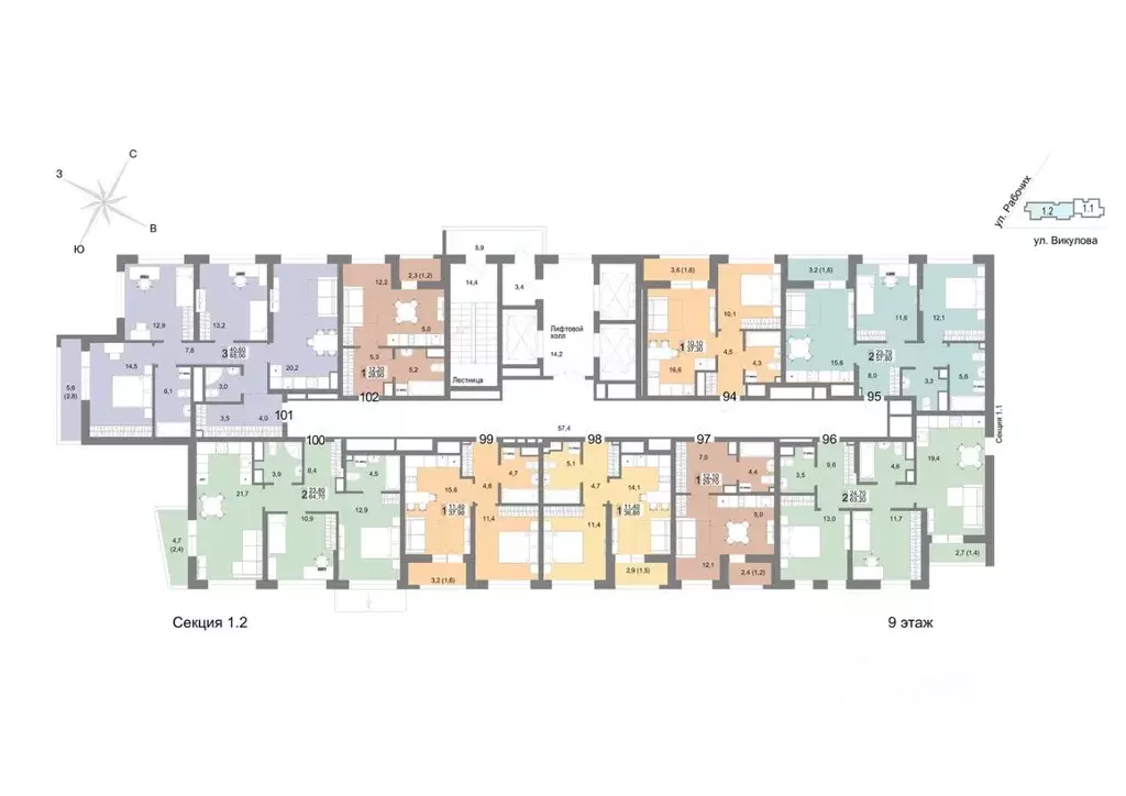 1-к кв. Свердловская область, Екатеринбург ул. Семена Лагоды, 80 (28.9 ... - Фото 2