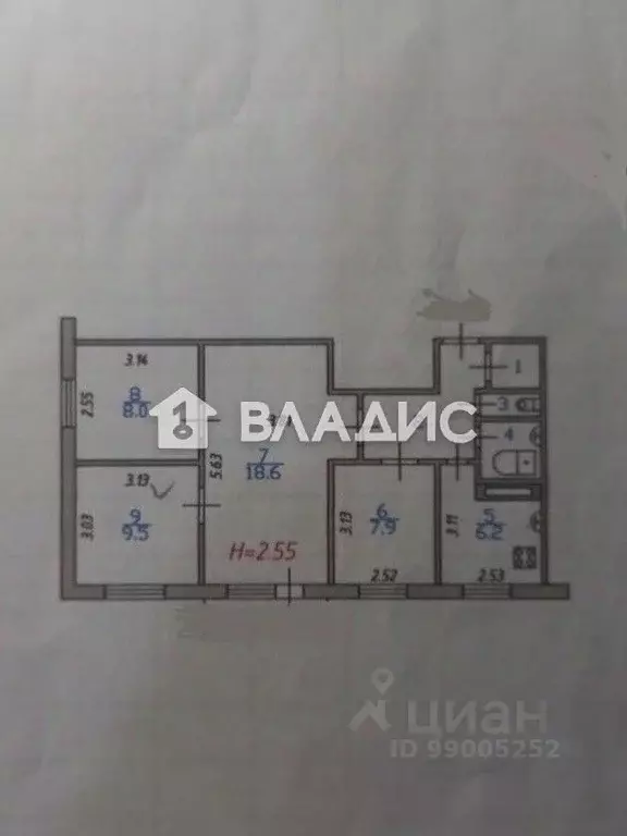 4-к кв. Ивановская область, Иваново ул. Генерала Хлебникова, 60 (59.6 ... - Фото 2