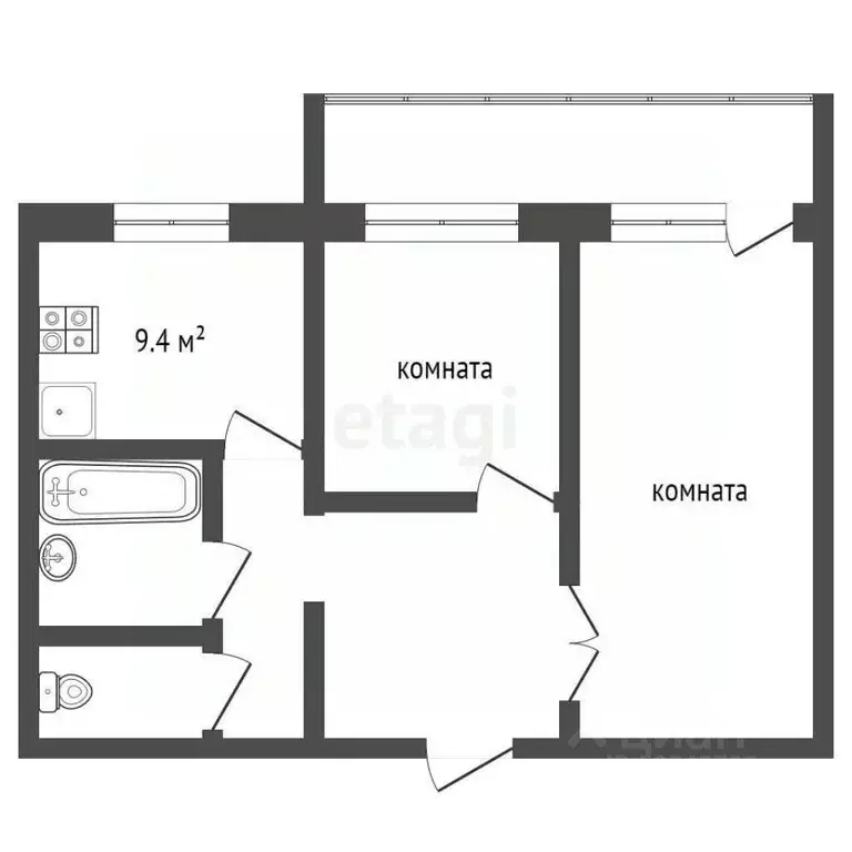 2-к кв. Архангельская область, Архангельск Московский просп., 43 (53.8 ... - Фото 2