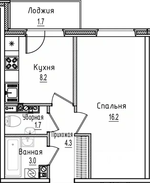 1-к кв. Новгородская область, Старая Русса ул. Чапаева, 2 (35.1 м) - Фото 1