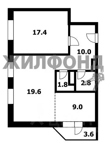 2-к кв. Новосибирская область, Новосибирск ул. Крылова, 34 (60.6 м) - Фото 1