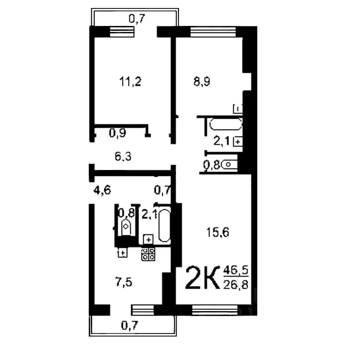 2-к кв. Владимирская область, Радужный 3-й кв-л, 12 (47.7 м) - Фото 1