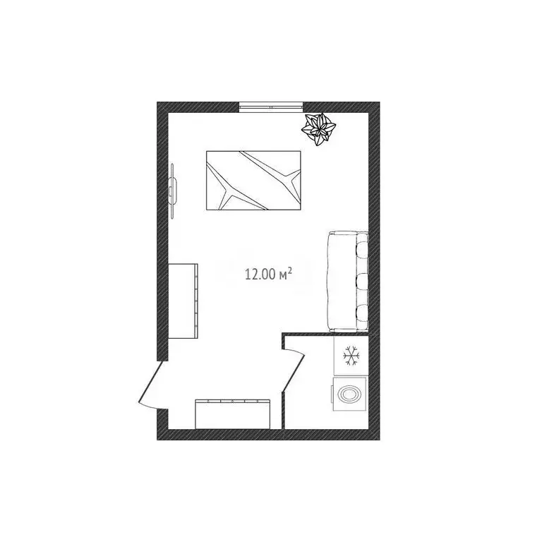 1к в -комнатной квартире (18 м) - Фото 1