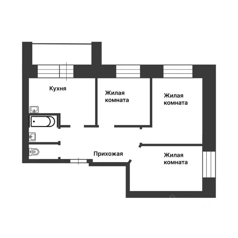 3-к кв. Амурская область, Благовещенск Артиллерийская ул., 87 (60.1 м) - Фото 0