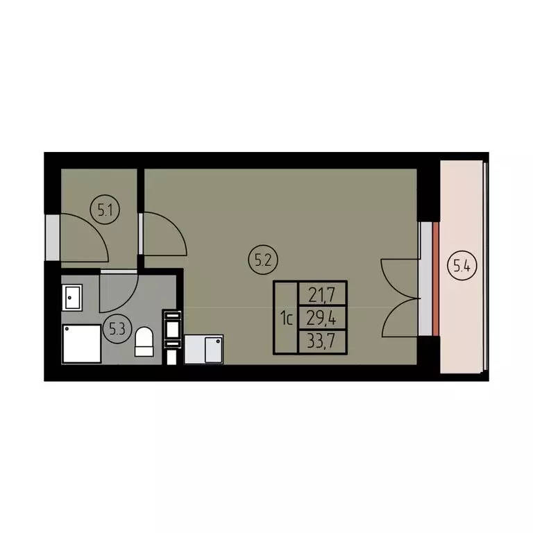 Квартира-студия: Лесное, КА Отрада Resort (33.7 м) - Фото 1