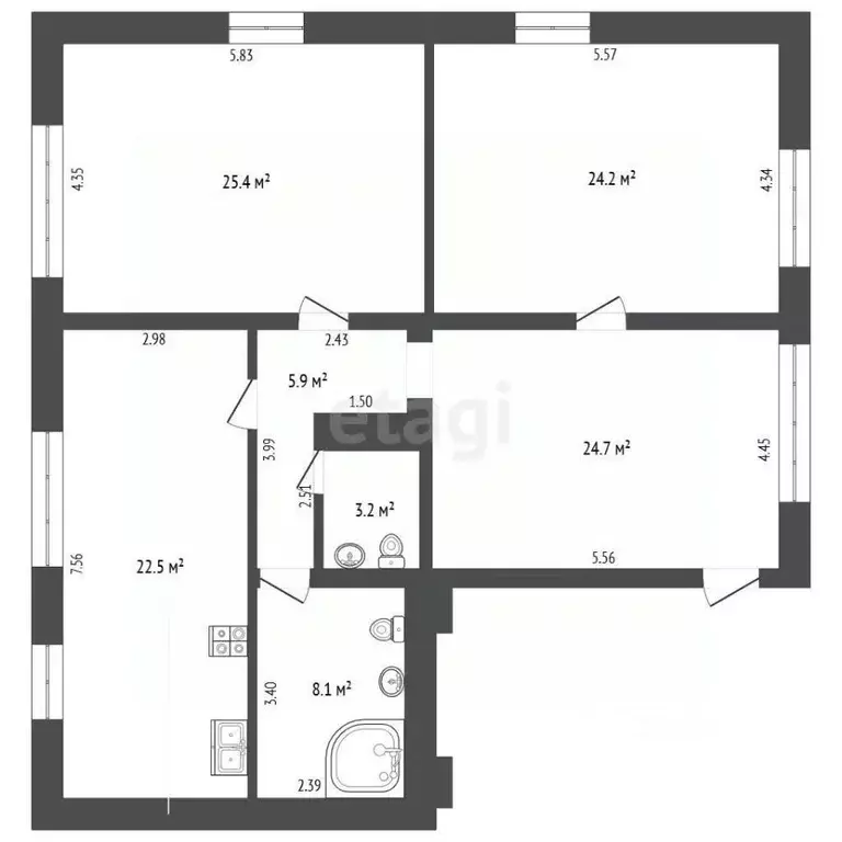 2-к кв. Крым, Ялта муниципальный округ, Ливадия пгт ул. Батурина, 18 ... - Фото 2