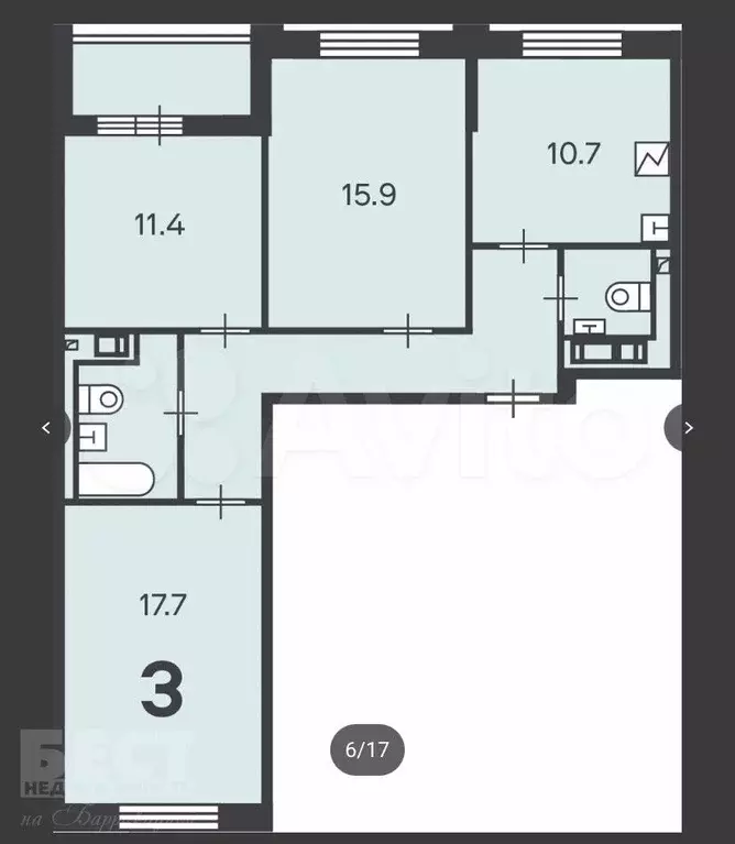 Аукцион: 3-к. квартира, 73,7 м, 9/18 эт. - Фото 1