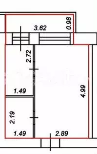 Квартира-студия, 21,8 м, 2/10 эт. - Фото 0