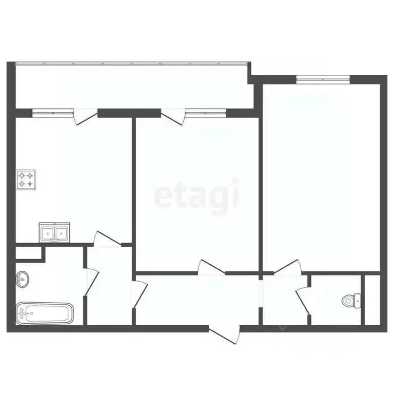 2-к кв. Санкт-Петербург ул. Лидии Зверевой, 9к1 (53.4 м) - Фото 2