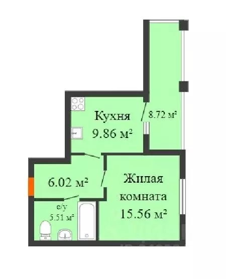 1-к кв. Нижегородская область, Кстово  (45.67 м) - Фото 0