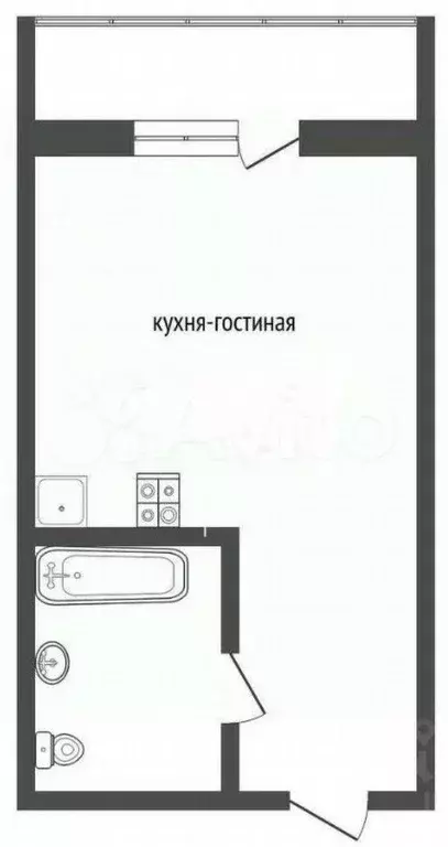 1-к. квартира, 27 м, 14/17 эт. - Фото 0