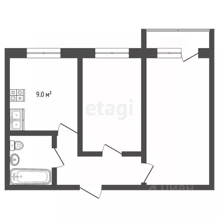 2-к кв. Владимирская область, Муром ул. Дзержинского, 36 (52.6 м) - Фото 1
