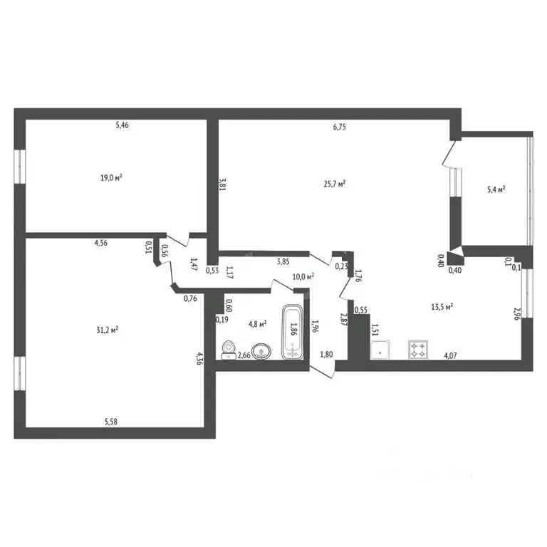 3-к кв. Башкортостан, Уфа ул. Рихарда Зорге, 70 (106.9 м) - Фото 2