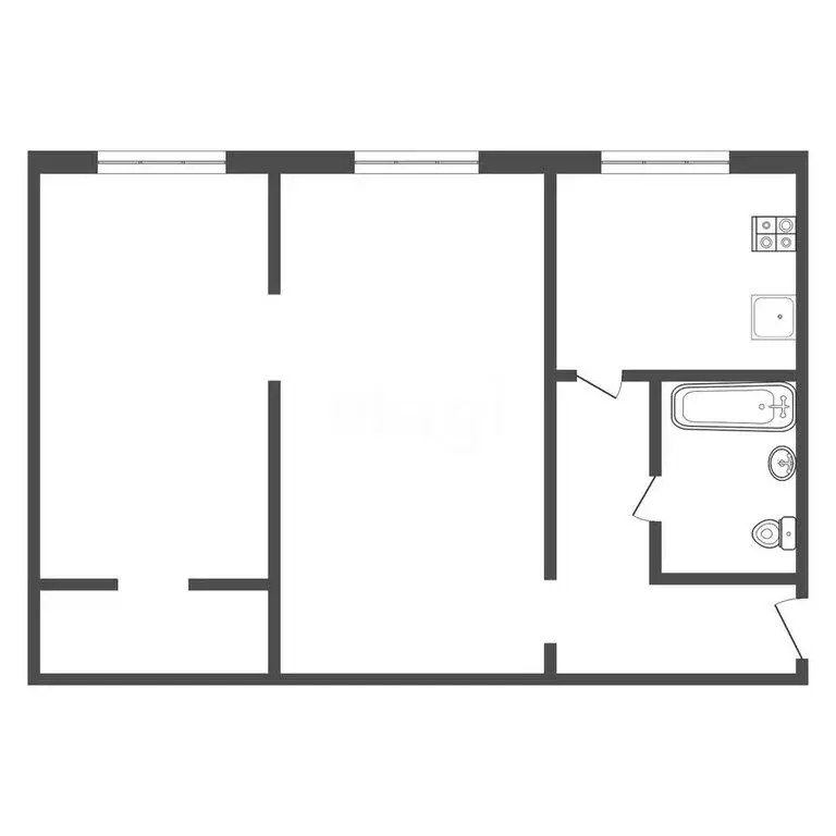 2-комнатная квартира: Осиновая Гора, улица Защитников Тулы, 1 (50 м) - Фото 0