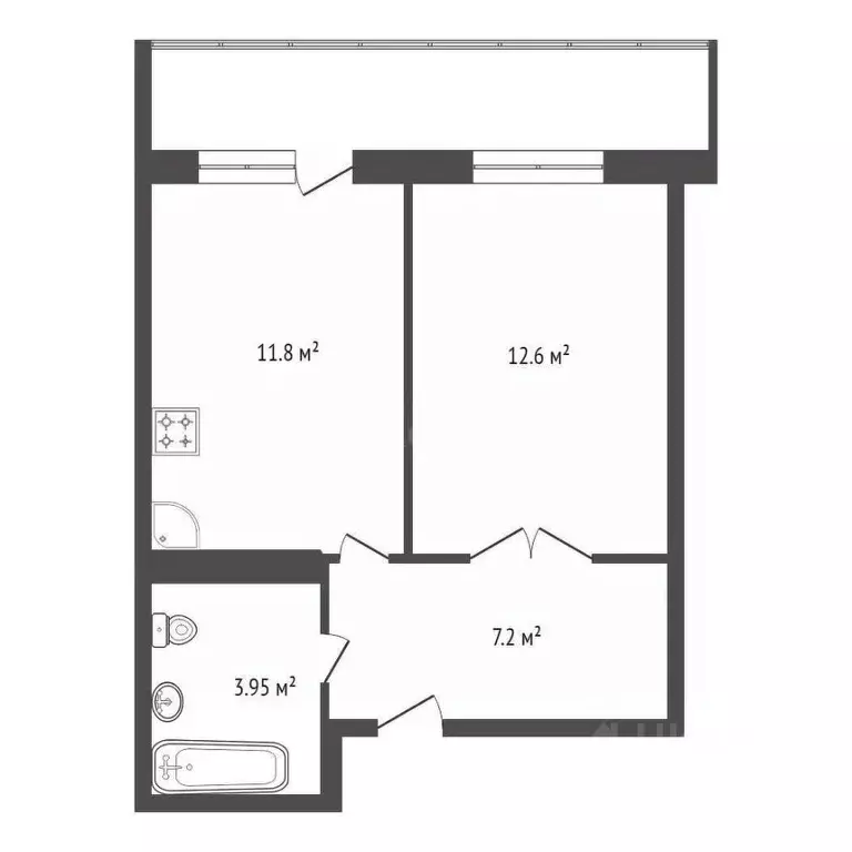 1-к кв. Красноярский край, Красноярск Караульная ул., 39 (35.3 м) - Фото 1