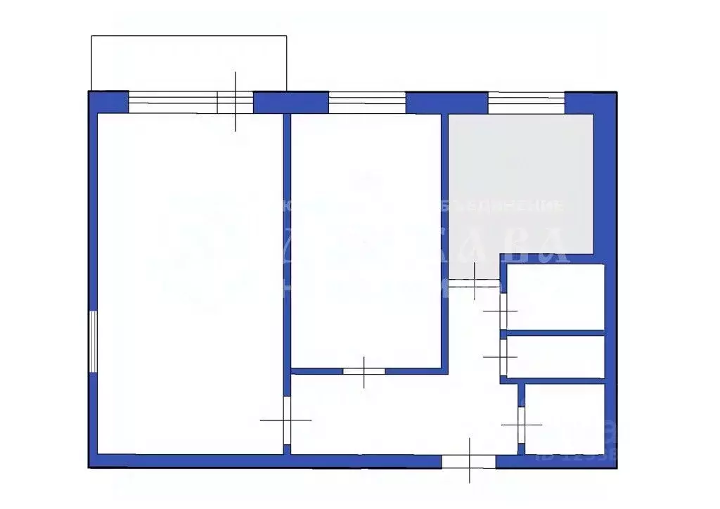 2-к кв. Кемеровская область, Кемерово Октябрьский просп., 33А (44.2 м) - Фото 2