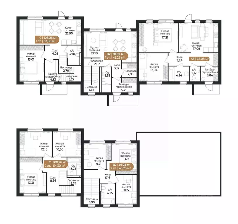 Таунхаус в Ленинградская область, Всеволожск ш. Южное (91 м) - Фото 2