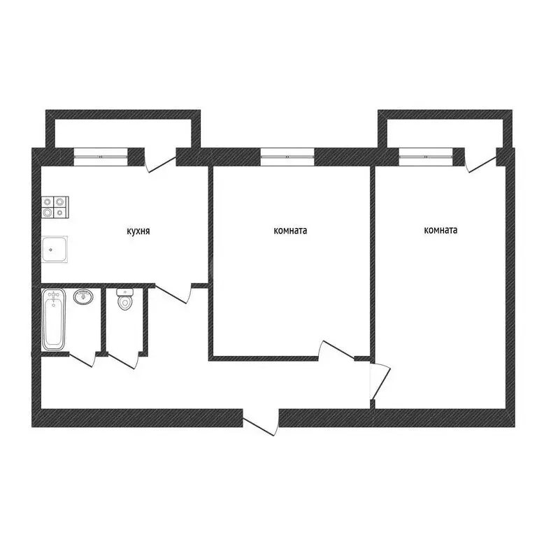 2-комнатная квартира: Сольцы, Сольцы-2, 180 (47.1 м) - Фото 1