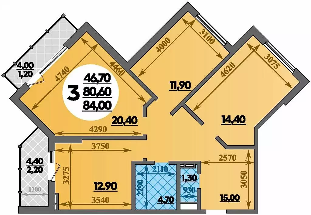 3-комнатная квартира: Краснодар, улица Героев-Разведчиков, 11/1 (84 м) - Фото 0