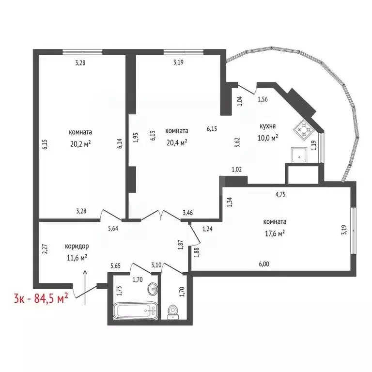 3-к кв. Свердловская область, Екатеринбург Вторчермет жилрайон, ул. ... - Фото 2