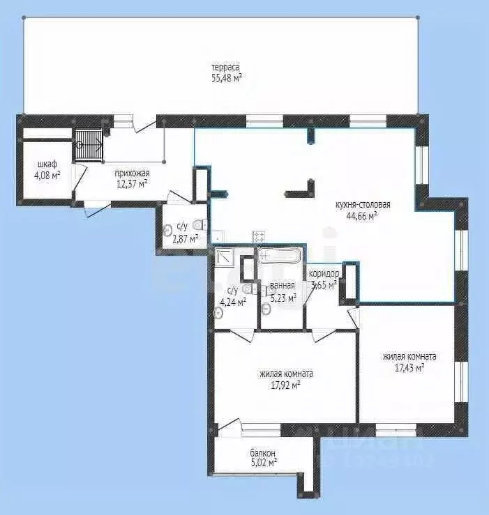 3-к кв. Башкортостан, Уфа ул. Рудольфа Нуреева, 1 (112.0 м) - Фото 1