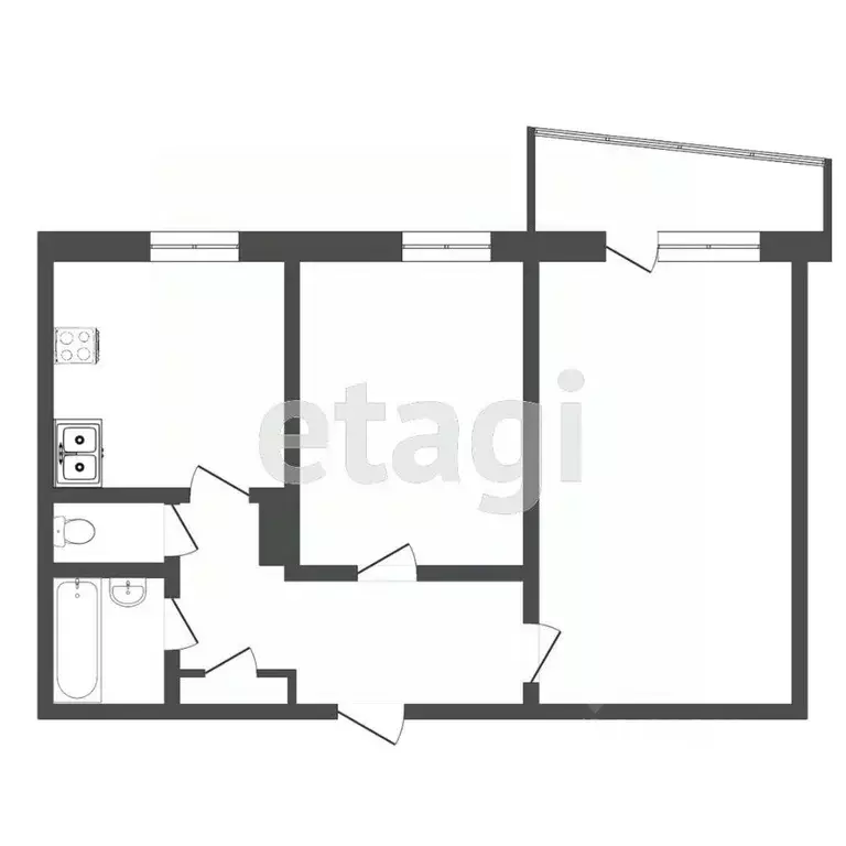 2-к кв. Тюменская область, Тюмень ул. Александра Логунова, 4/4 (52.9 ... - Фото 1