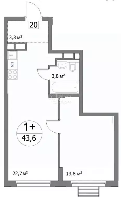 1-к кв. Нижегородская область, Нижний Новгород ул. Сергея Акимова, 50 ... - Фото 2