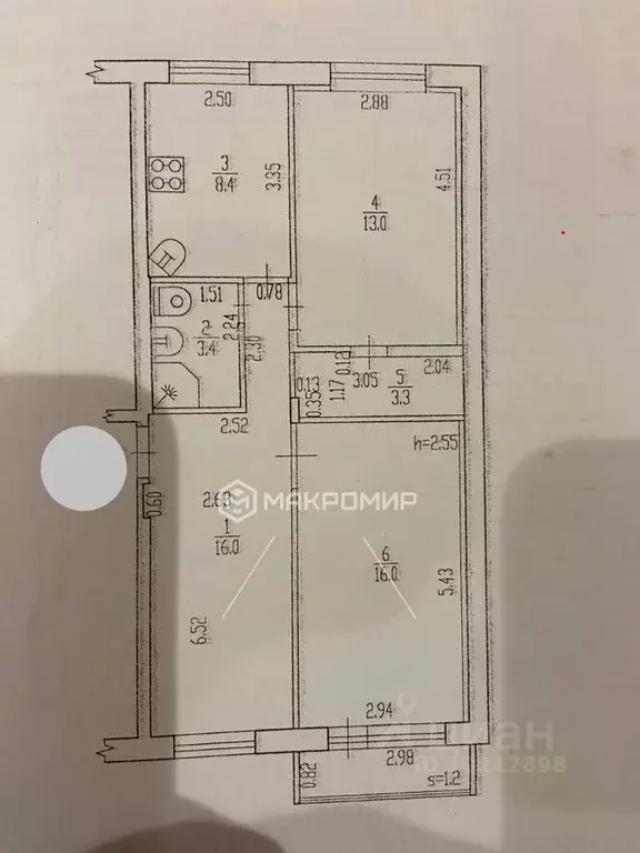 3-к кв. Брянская область, Брянск Киевская ул., 65 (60.0 м) - Фото 2