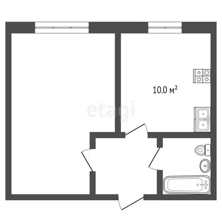 1-комнатная квартира: Омск, 5-я Кировская улица, 176 (32.9 м) - Фото 1