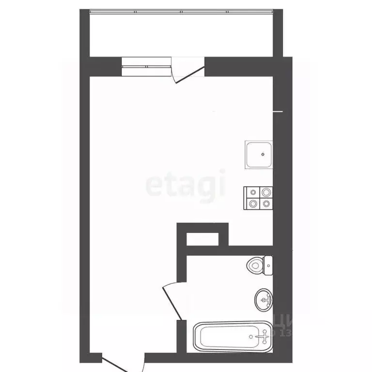 Студия Тюменская область, Тюмень ул. Новоселов, 117 (15.7 м) - Фото 1