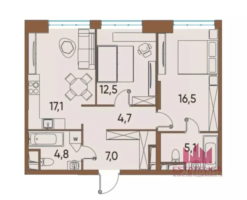 2-к кв. Москва ул. Нижние Мневники, 7 (67.9 м) - Фото 0