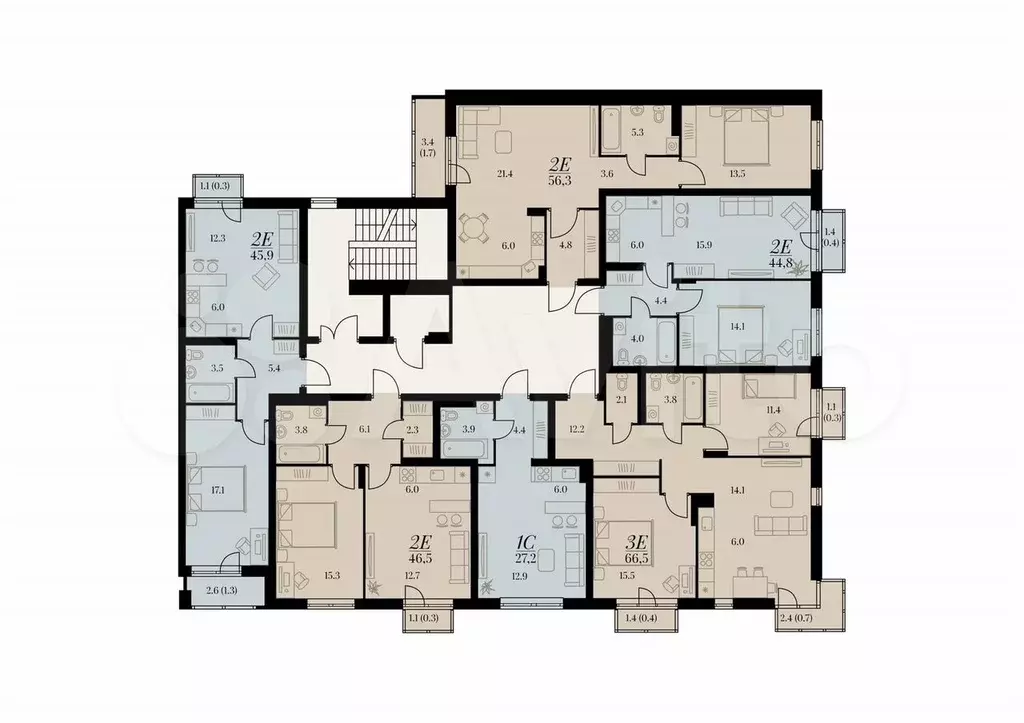 Квартира-студия, 27,2 м, 3/4 эт. - Фото 1