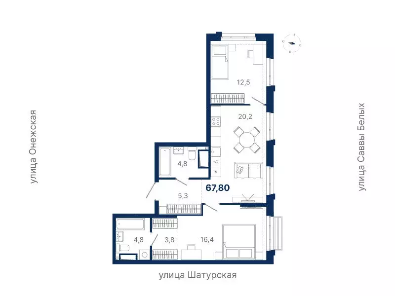 2-комнатная квартира: Екатеринбург, жилой район Южный, жилая ... - Фото 0