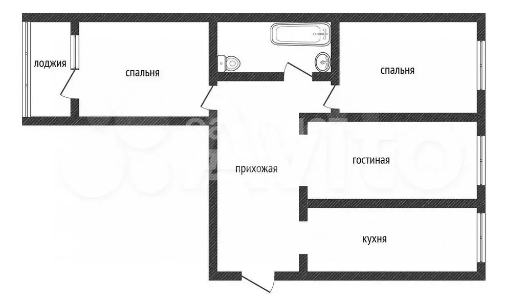 3-к. квартира, 62,5 м, 6/9 эт. - Фото 0