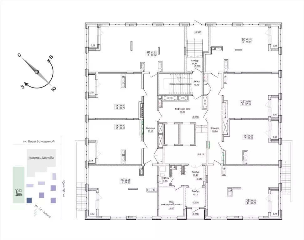 4-к кв. Кемеровская область, Кемерово ул. 1-я Линия, 24 (68.2 м) - Фото 1