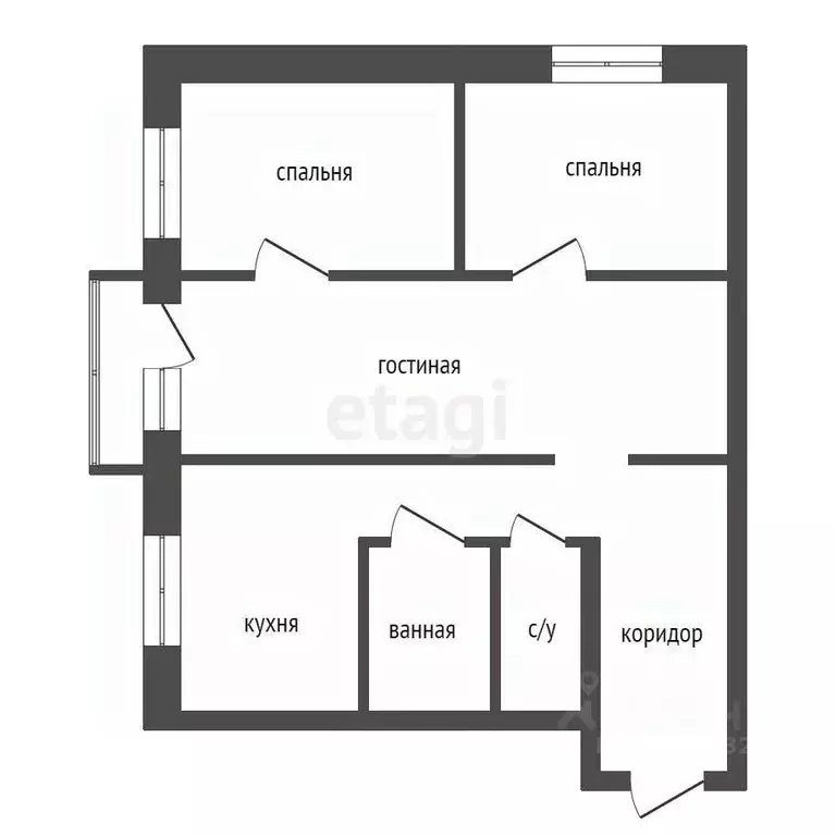 3-к кв. Красноярский край, Бородино г. Рыбинский муниципальный округ, ... - Фото 2
