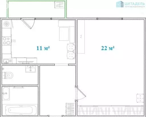 1-комнатная квартира: микрорайон Поселок Пироговский, Советская улица, ... - Фото 2