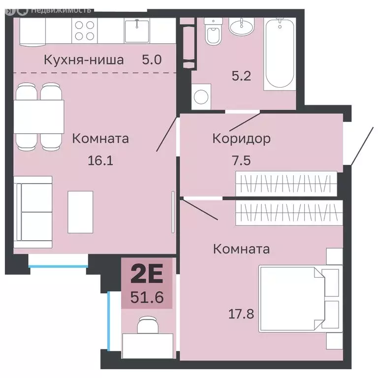 2-комнатная квартира: Пермь, Парковый проспект, 24 (51.6 м) - Фото 0
