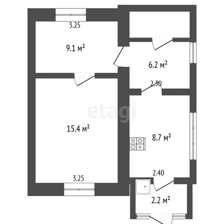 Дом в Молодёжное, улица Мира (51.6 м) - Фото 2