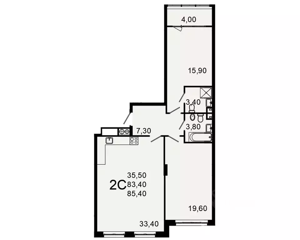 2-к кв. Рязанская область, Рязань Введенская ул., 115 (83.4 м) - Фото 0