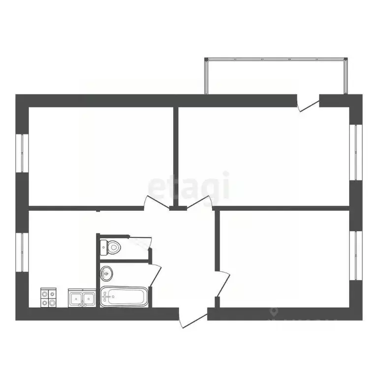 3-к кв. Московская область, Серпухов ул. Народного Ополчения, 39/14 ... - Фото 2