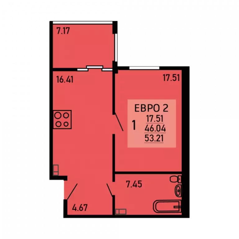 Продаётся 1-к квартира, 53.2 м - Фото 0